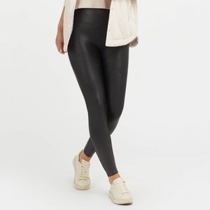 Spanx Faux Leather Leggings - Black - Size Large